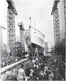  ?? Pictures: PA. ?? Pictures from the Imperial War Museum of ice on the superstruc­ture of HMS Belfast in November 1943 during the Arctic Convoys; top: the ship moored on the Thames today; British children, liberated from Japanese internment camps in Shanghai, China, being...