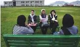  ??  ?? KABUL: Afghan students from the American University of Afghanista­n wait for the start of classes at the beginning of a new term in Kabul. — AFP