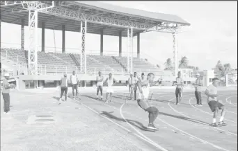  ??  ?? Scenes from the recently concluded GFF First Quarterly Referees Fitness Test on Saturday March 24th at the National Track and Field Centre, Leonora.