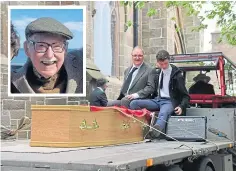  ?? ?? The funeral cortege of John Kneen, inset, in the town.