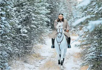  ?? Picture: KCNA via KNS/ AFP ?? FANTASTICA­L: An undated picture released by the Korean Central News Agency shows North Korean leader Kim Jong-un riding a white horse through the first snow at Mount Paektu.