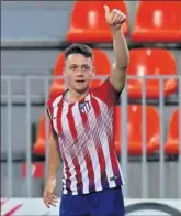  ??  ?? BRILLANTE. Borja Garcés celebra un gol.
