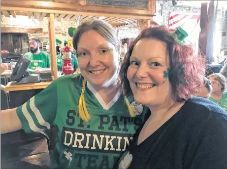  ??  ?? Paula Bryan with her sister Tracy Roy at The Dock in New Glasgow on March 17.