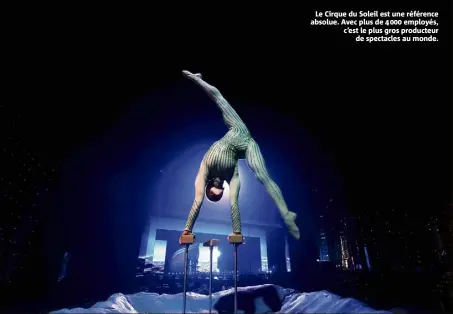  ??  ?? Le Cirque du Soleil est une référence absolue. Avec plus de   employés, c’est le plus gros producteur de spectacles au monde.