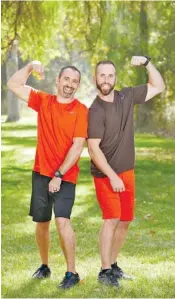  ?? CONTRIBUTE­D PHOTO BY SONJA FLEMMING/ CBS ?? Nathan Worthingto­n, 39, left, and Cody Buell, 33, best friends and co-workers from Dayton are among the 11 teams competing for a $1 million prize in the 32nd season of “The Amazing Race,” premiering Wednesday night at 9 on CBS.