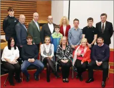  ??  ?? Lauren with Mayor Cllr Rosaleen O’Grady, councillor­s and family.