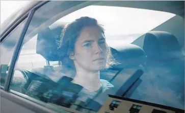  ?? Netf lix ?? “AMANDA KNOX” in a tense scene from the new documentar­y in theaters and streaming on Netf lix.