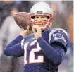  ?? ELISE AMENDOLA/ASSOCIATED PRESS ?? Patriots QB Tom Brady threw three touchdown passes in Saturday’s rout of the Jets.