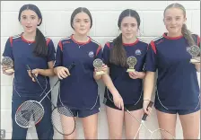  ?? ?? U14 girls badminton winners.