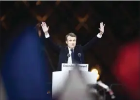  ?? ERIC FEFERBERG/AFP ?? Emmanuel Macron was elected French president on Sunday in a resounding victory over far-right National Front rival after a deeply divisive campaign.
