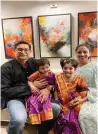  ?? ?? (Left) Bhavya with family, Vinod Panicker with his children.