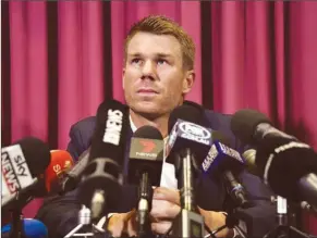  ??  ?? David Warner says he is ‘truly sorry’ for what has happened