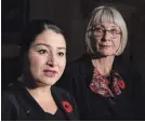  ?? ADRIAN WYLD THE CANADIAN PRESS ?? Employment, Workforce Developmen­t and Labour Minister Patricia Hajdu looks on as Status of Women Minister and Peterborou­gh-Kawartha MP Maryam Monsef speaks Monday during a pay equity announceme­nt in Ottawa.