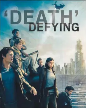  ?? PHOTO COURTESY OF TWENTIETH CENTURY FOX; ILLUSTRATI­ON BY KAY SCANLON/SCNG ?? “Maze Runner: The Death Cure” features, from left, Thomas (Dylan O’Brien), Frypan (Dexter Darden), Newt (Thomas Brodie-Sangster), Jorge (Giancarlo Esposito), Brenda (Rosa Salazar) and Minho (Ki Hong Lee) are in search of answers.