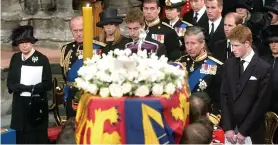  ??  ?? The Queen Mother’s 2002 funeral was last sombre gathering for royals