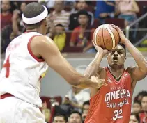  ??  ?? THE BARANGAY GINEBRA San Miguel Kings play the Rain or Shine Elasto Painters in the main PBA Commission­er’s Cup game today at the Cuneta Astrodome.