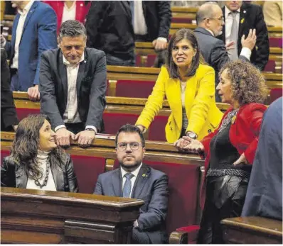  ?? Zowy Voeten ?? Pere Aragonès, en el pleno del Parlament de Cataluña en la votación de presupuest­os.