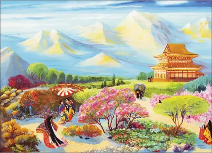  ?? Репродукци­я картины Марины Быковой “Прогулка в садах Нагасаки” ??