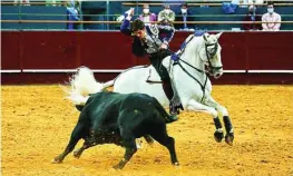  ?? CRISTINA BEJARANO ?? Guillermo Hermoso de Mendoza pone una banderilla