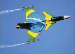  ??  ?? Depiction of the Gripen painted in Brazilian colours