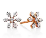  ??  ?? Michael Hill flower stud earrings with 0.22 carats of diamonds in 10-karat rose gold.