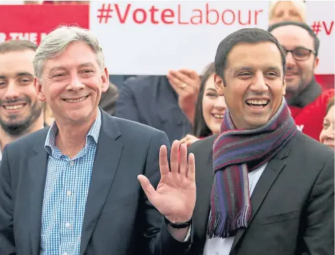  ??  ?? CHANGEOVER: Scottish Labour’s outgoing leader Richard Leonard, left, and his potential successor, Anas Sarwar.