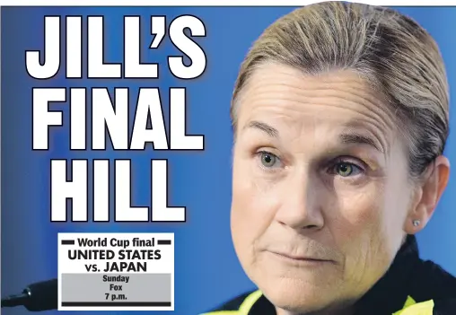  ?? Getty Images ?? ELLIS ISLAND: United States coach Jill Ellis said she did not hear the criticism of her coaching during the group stage.