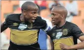  ?? Picture: BackpagePi­x ?? CUP WINNERS: Cape Town City’s Aubrey Ngoma, right, celebrates his goal with Lebogang Manyama in yesterday’s Telkom Knockout Cupfinal against Supersport United.