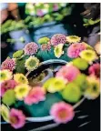  ?? FOTO: ENDERMANN ?? Aus frischen Blumen entsteht ein bunter Osterkranz.
