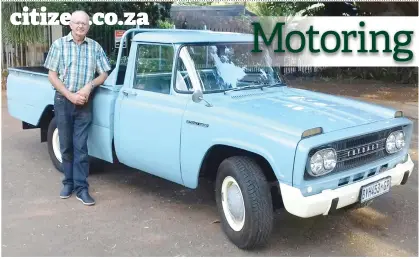  ?? Pictures: Supplied ?? CENTRE PIECE. Dr Doeke Tromp and the Toyopet (Toyota) Stout bakkie, which has been in his family since 1963 and is believed to be the oldest ‘made in South Africa’ Toyota in running order.