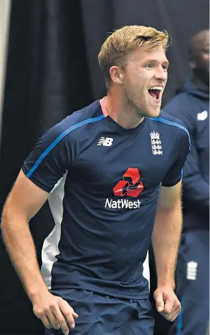  ??  ?? Happy days: David Willey (left) and Joe Root share a laugh at practice