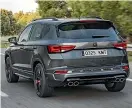  ??  ?? Rear view of Cupra Ateca. Because we’ll be enjoying the exhaust pipes.