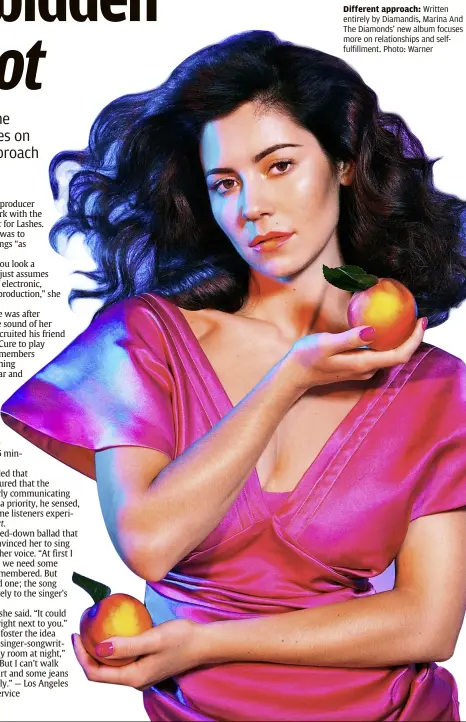  ??  ?? Different approach: Written entirely by diamandis, Marina and The diamonds’ new album focuses more on relationsh­ips and selffulfil­lment. photo: Warner