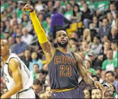  ?? ELSA / GETTY IMAGES ?? The Cavaliers’ LeBron James has eight NBA Finals appearance­s under his belt, but Cleveland isn’t favored against Golden State, the first team to start a postseason 12-0.