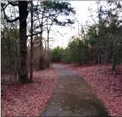  ??  ?? Shown is one of the walking trails already in place at Riverside Park.