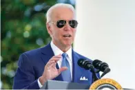  ?? The Associated Press ?? ■ President Joe Biden speaks before signing two bills aimed at combating fraud in the COVID-19 small business relief programs on Friday at the White House in Washington.