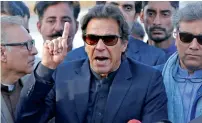  ?? Reuters file ?? Imran addresses the media in Karachi after the Supreme Court dismissed a petition to disqualify him. —