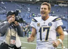  ?? Otto Greule Jr./Getty Images ?? Philip Rivers made a historic start Sunday a winning one against Seattle. The Chargers have won five in a row.