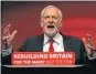  ?? Picture: REUTERS ?? ON THE OFFENSIVE: Labour Party leader Jeremy Corbyn delivers his speech