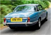  ??  ?? DISTINCTIV­E To prevent body flex caused by lack of central pillars, two-door version of V12 Jag featured vinyl roof, helping it stand out; imposing rectangula­r headlights define XJ40