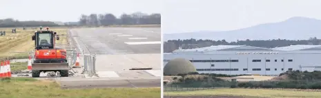  ??  ?? UPGRADE
Work on temporary runway at RAF Kinloss
BASE
Poseidon aircraft will be housed at RAF Lossiemout­h