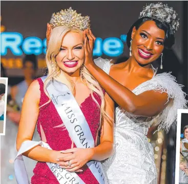  ?? Pictures: VICTOR HAWK ?? Disability worker Taylor Marlene Curry (middle) wins Miss Grand Australia.