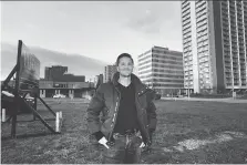  ?? JASON KRYK ?? Peter Valente stands on Ouellette Avenue where he aims to build a 24-unit apartment complex. He told the city planning committee Monday the project wouldn’t happen without the downtown revitaliza­tion plan.