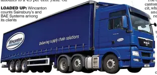  ??  ?? LOADED UP: Wincanton counts Sainsbury’s and BAE Systems among its clients