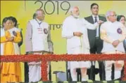  ?? PTI ?? Prime minister Narendra Modi launches the 'Swachh Shakti 2019' programme, in Kurukshetr­a on Tuesday.