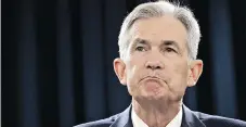  ?? ANDREW HARRER / BLOOMBERG FILES ?? U.S. Fed chair Jerome Powell pauses at a news conference following the Fed’s raising of the interest rate in September, which has drawn the ire of President Donald Trump.