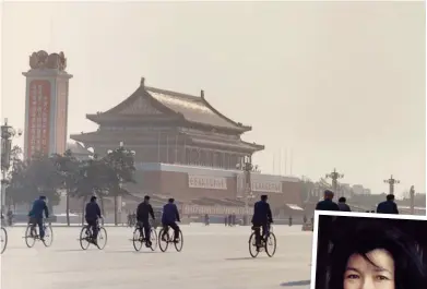 ??  ?? china in the frame Pat Fok captured this image of workers cycling down Changan Avenue in Beijing in 1972