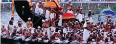  ??  ?? CELEBRATIO­N OF TRADITION: Boat races take place in many villages in Central Kerala.