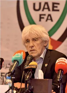  ?? — Supplied photo ?? FRESH START: Ivan Jovanovic, the new head coach of the UAE, during a press conference in Dubai on Monday.