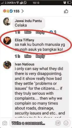  ??  ?? ANTARA komen yang dimuat naik pengguna laman sosial.